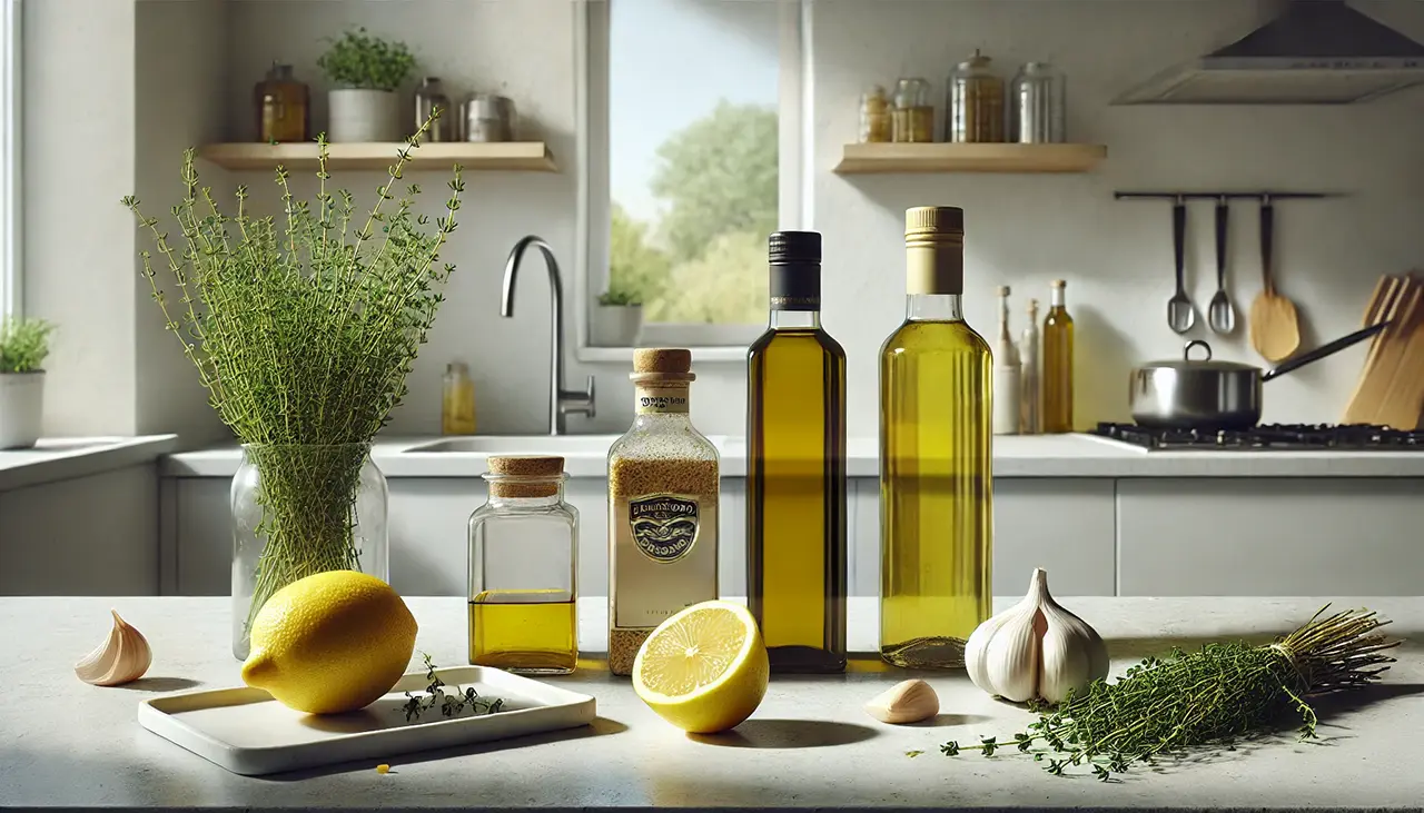 Olive oil on a counter top