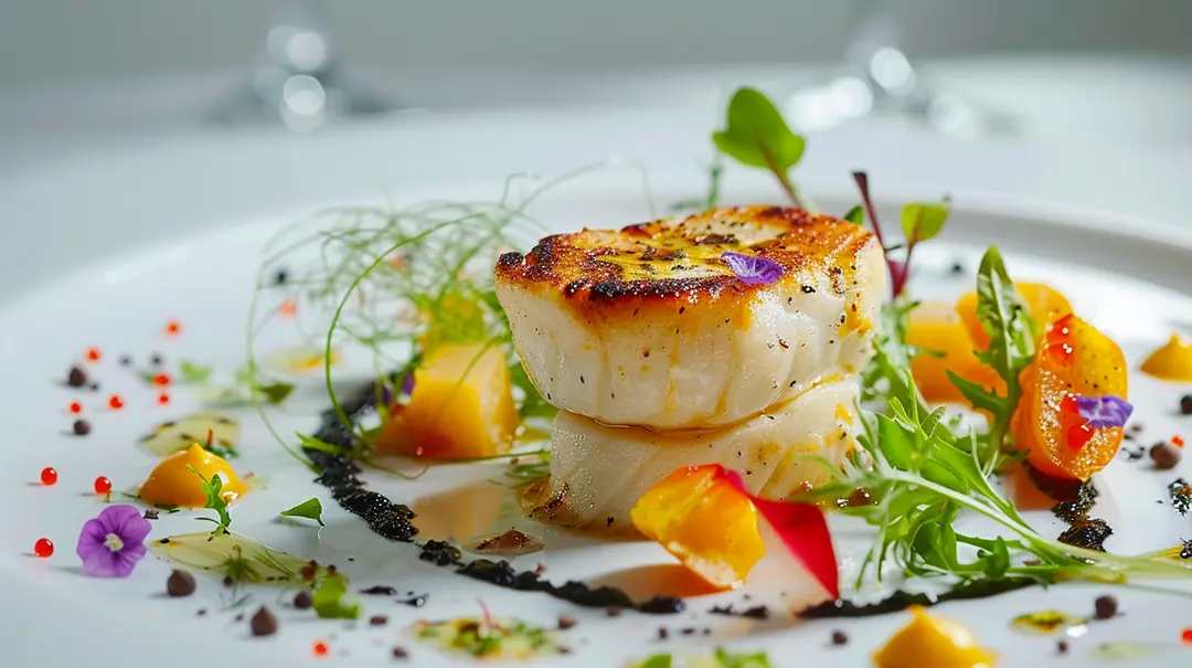 Gourmet Halloumi with herbs and edible flowers